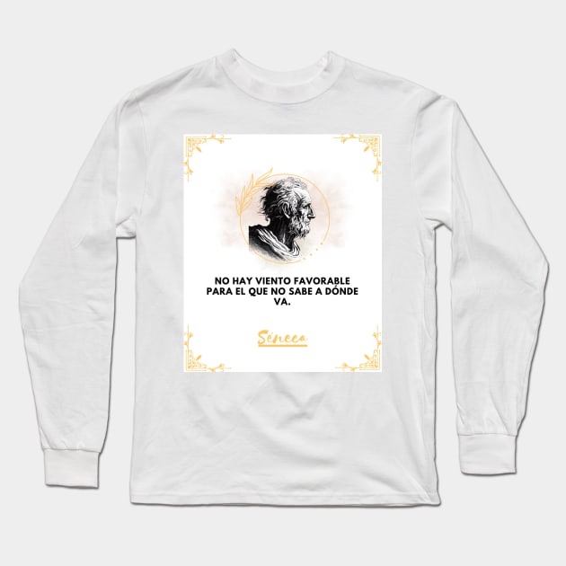 Seneca: the philosopher who helps you find your direction Long Sleeve T-Shirt by CachoGlorious